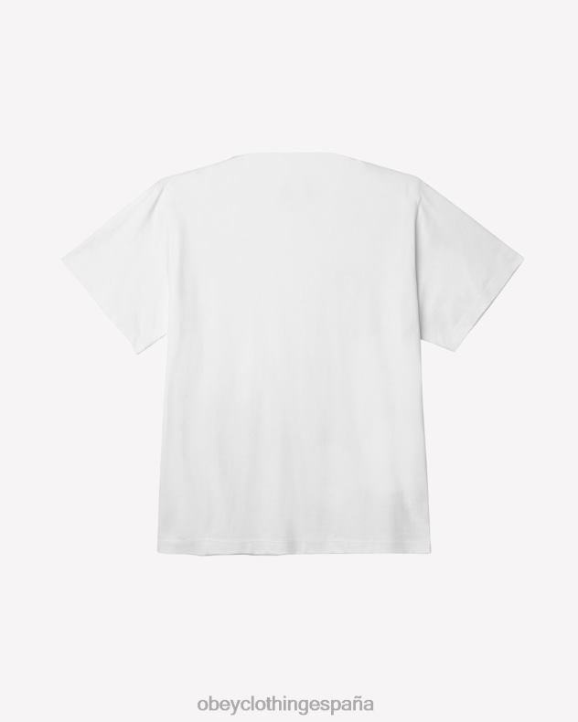 ropa OBEY est. trabaja camiseta atrevida blanco hombres 0RV2P98