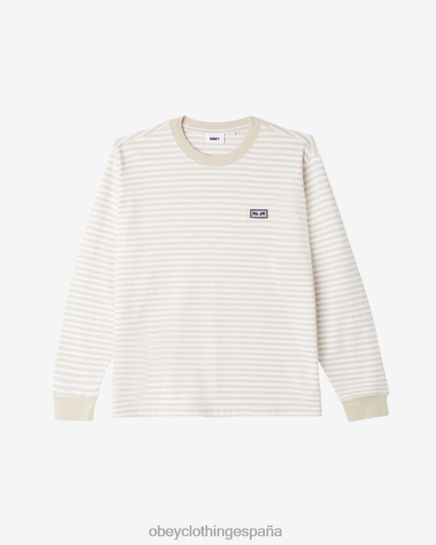 ropa OBEY est. trabaja ojos ls camiseta a rayas arcilla multi hombres 0RV2P93