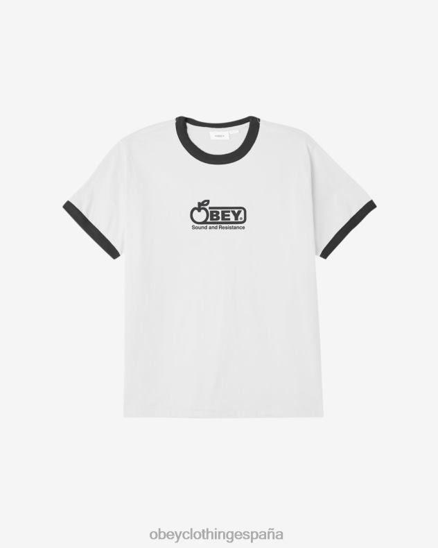 ropa OBEY playeras ringer de bigwig sound blanco multicolor hombres 0RV2P111