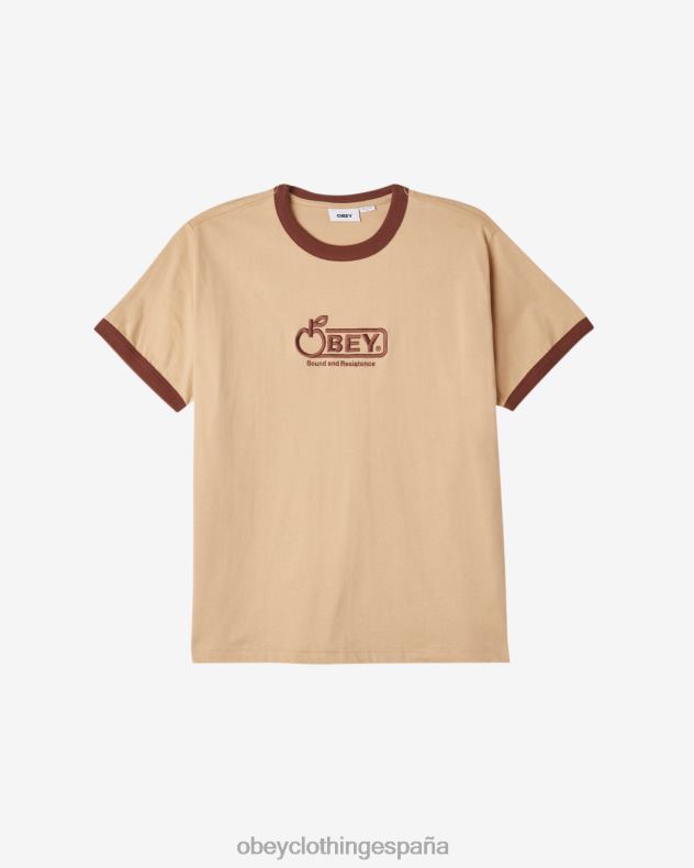ropa OBEY playeras ringer de bigwig sound crema irlandesa multi hombres 0RV2P110