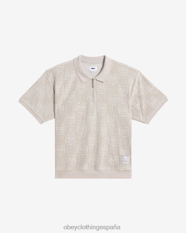 ropa OBEY polo carter terry Gris plateado hombres 0RV2P114