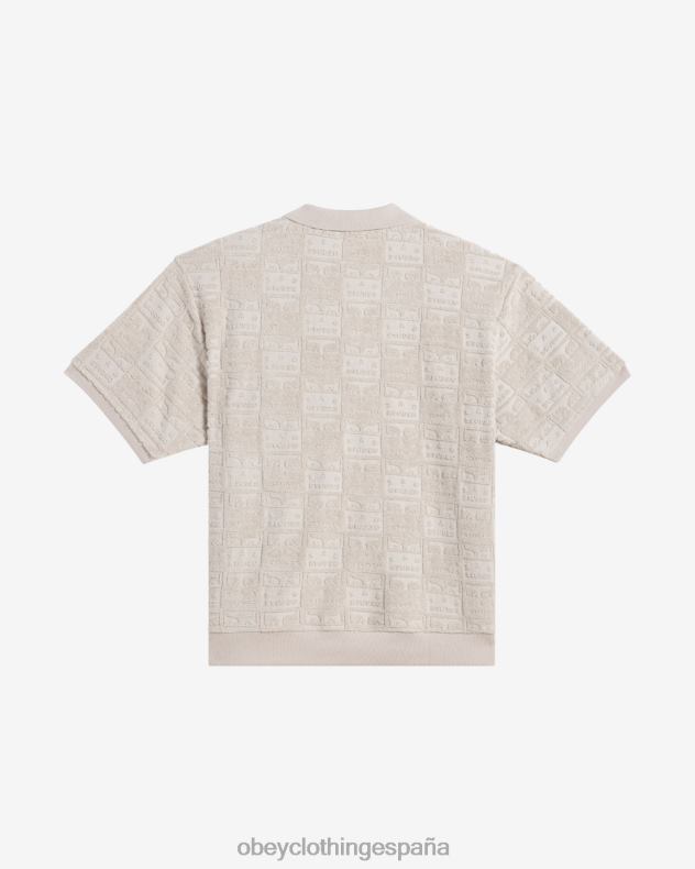 ropa OBEY polo carter terry Gris plateado hombres 0RV2P114