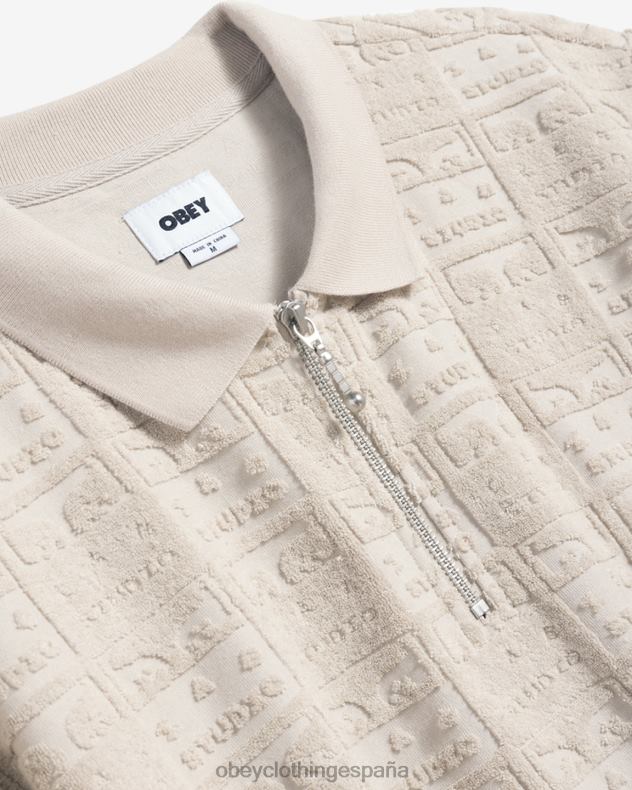 ropa OBEY polo carter terry Gris plateado hombres 0RV2P114
