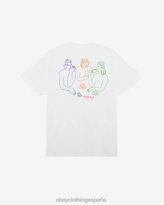 ropa OBEY taza de camiseta clásica de té blanco hombres 0RV2P317