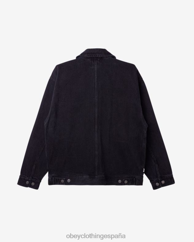 ropa OBEY chaqueta Easton negro descolorido hombres 0RV2P250