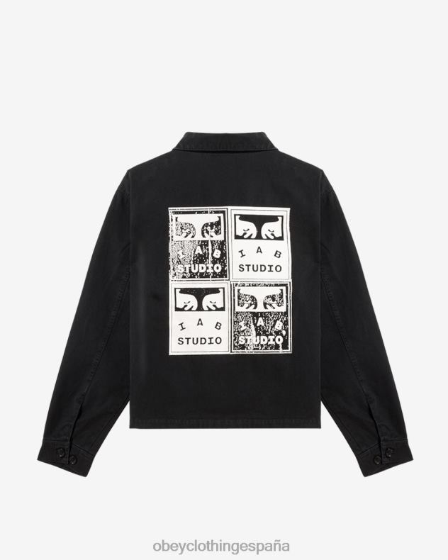ropa OBEY chaqueta con cremallera y póster antracita hombres 0RV2P259