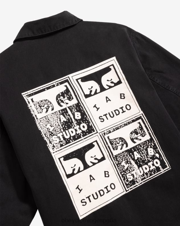 ropa OBEY chaqueta con cremallera y póster antracita hombres 0RV2P259
