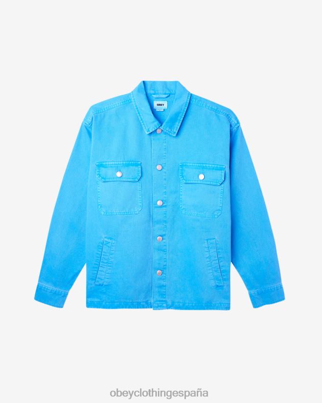 ropa OBEY chaqueta de camisa de división pigmento azul francés hombres 0RV2P239