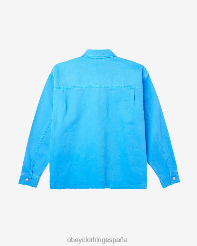 ropa OBEY chaqueta de camisa de división pigmento azul francés hombres 0RV2P239
