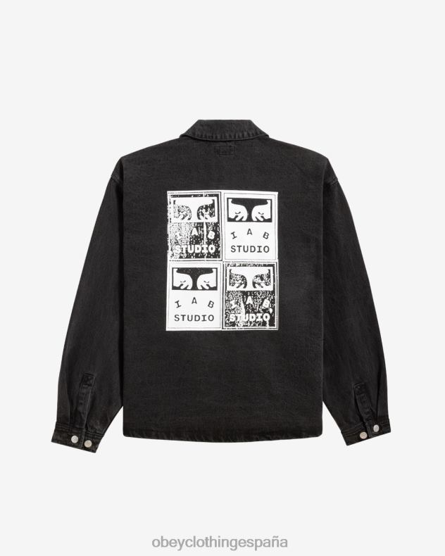 ropa OBEY chaqueta de camisa de pintores negro polvoriento hombres 0RV2P262