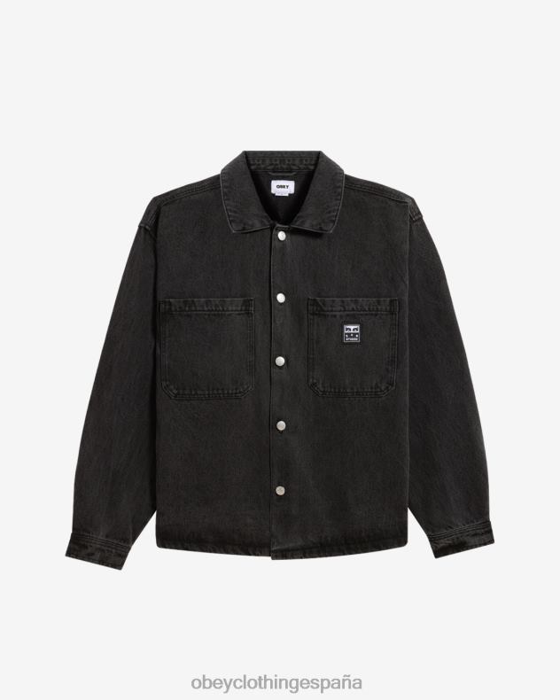 ropa OBEY chaqueta de camisa de pintores negro polvoriento hombres 0RV2P262