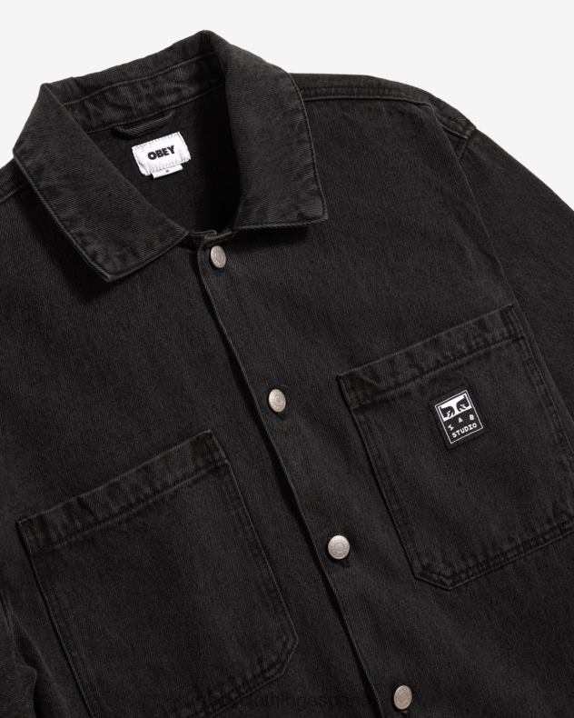 ropa OBEY chaqueta de camisa de pintores negro polvoriento hombres 0RV2P262