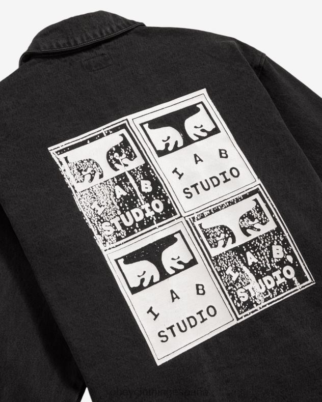 ropa OBEY chaqueta de camisa de pintores negro polvoriento hombres 0RV2P262