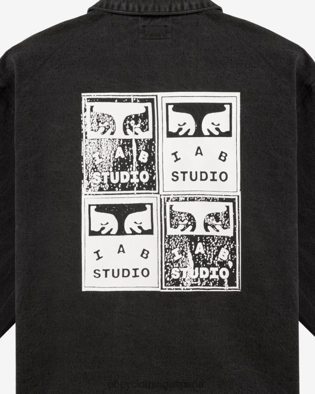 ropa OBEY chaqueta de camisa de pintores negro polvoriento hombres 0RV2P262