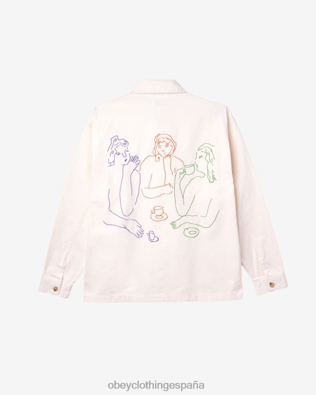 ropa OBEY chaqueta de camisa de tarde sin blanquear hombres 0RV2P244