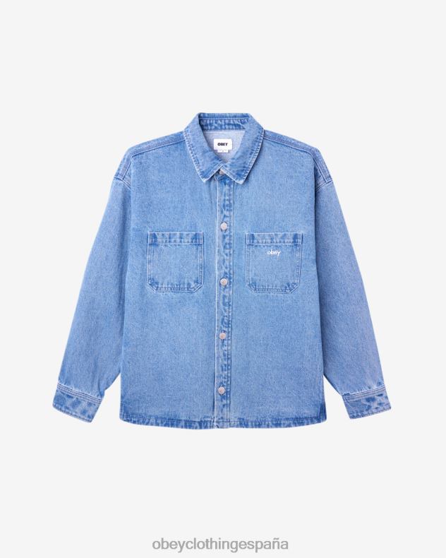 ropa OBEY chaqueta de camisa winston índigo claro hombres 0RV2P246