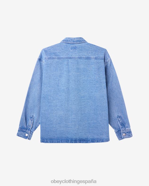 ropa OBEY chaqueta de camisa winston índigo claro hombres 0RV2P246