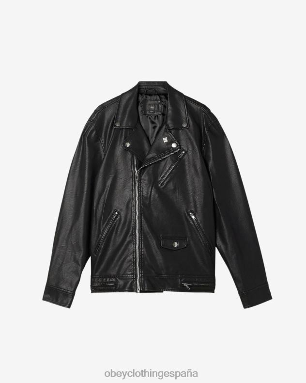 ropa OBEY chaqueta de cuero bastardos negro hombres 0RV2P258