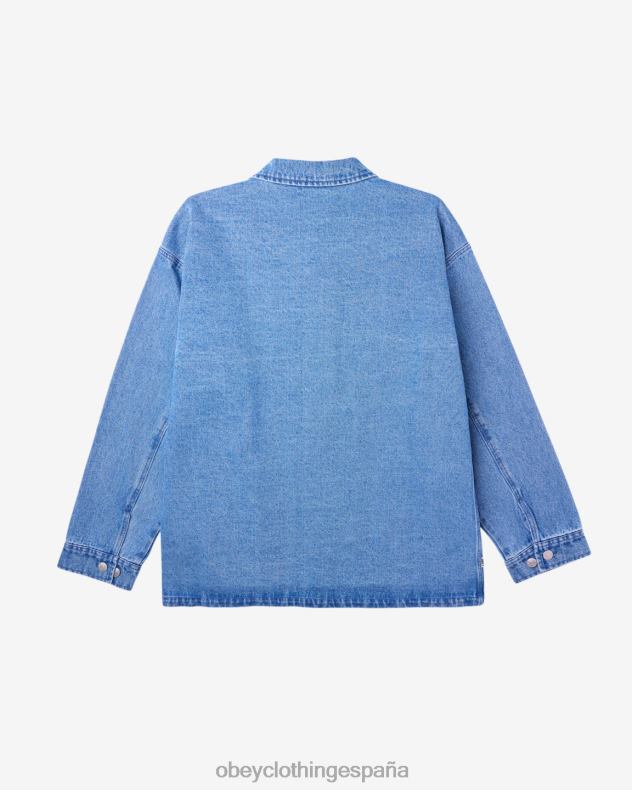ropa OBEY chaqueta de trabajo trenton índigo claro hombres 0RV2P254
