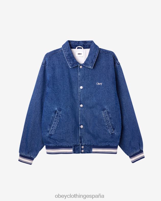 ropa OBEY chaqueta tipo blusón rosa índigo lavado a la piedra hombres 0RV2P257