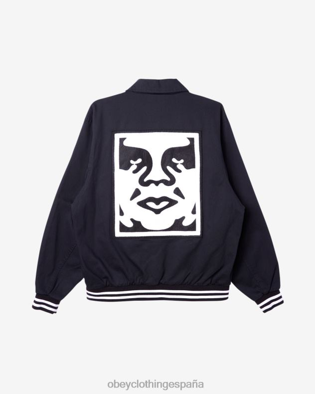 ropa OBEY icono cara equipo universitario negro hombres 0RV2P260
