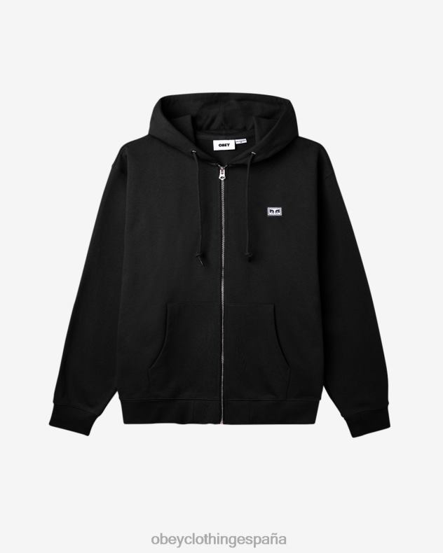 ropa OBEY capucha con cremallera para ojos est. works negro hombres 0RV2P202