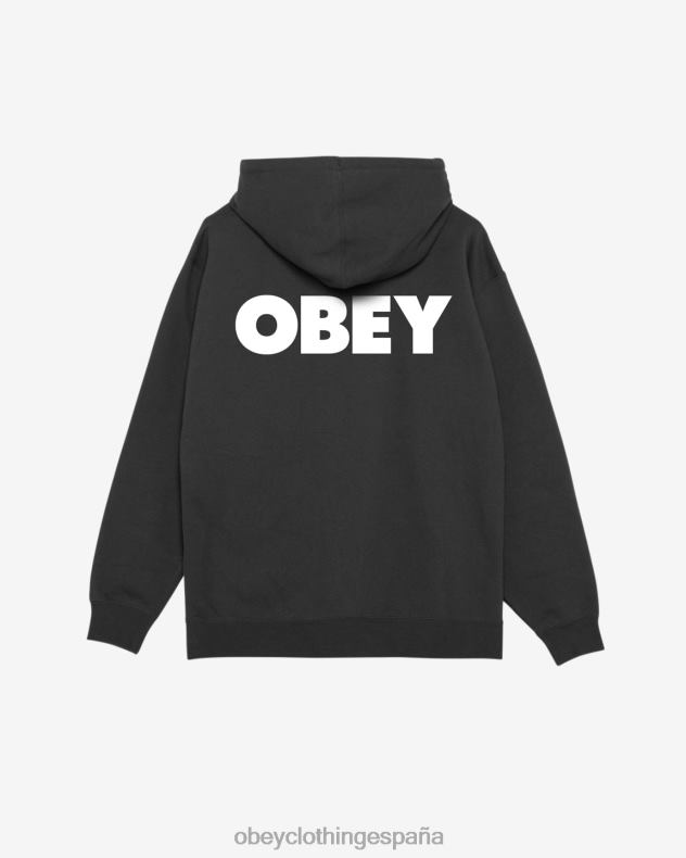 ropa OBEY capucha con cremallera pesada y llamativa negro hombres 0RV2P171