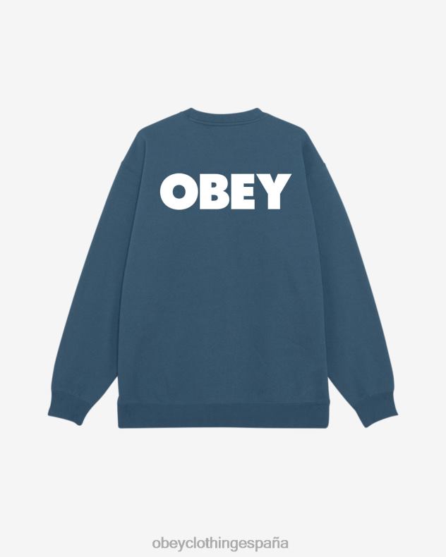 ropa OBEY cuello redondo audaz y pesado corneta azul hombres 0RV2P214