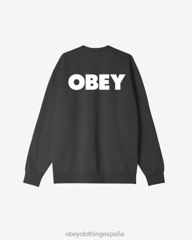 ropa OBEY cuello redondo audaz y pesado negro hombres 0RV2P213