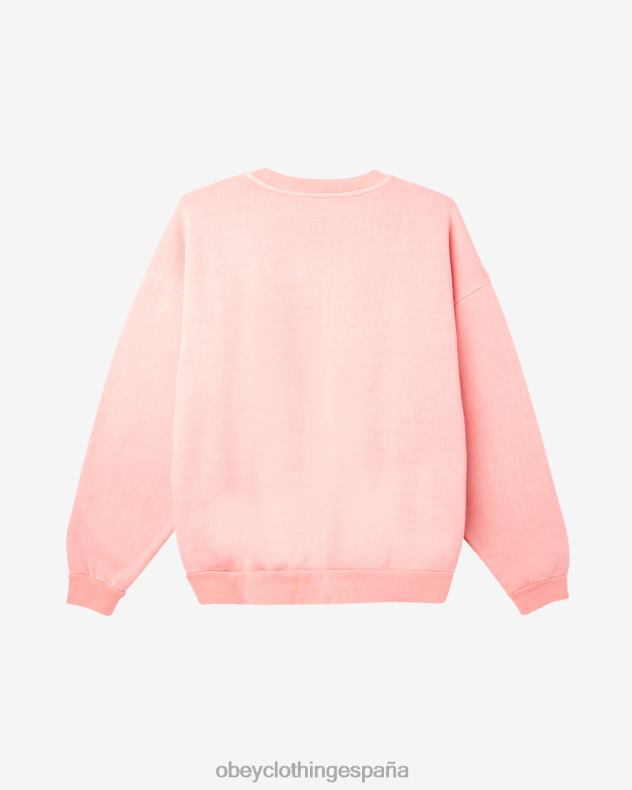 ropa OBEY cuello redondo con pigmentos en minúsculas pigmento concha rosa hombres 0RV2P223