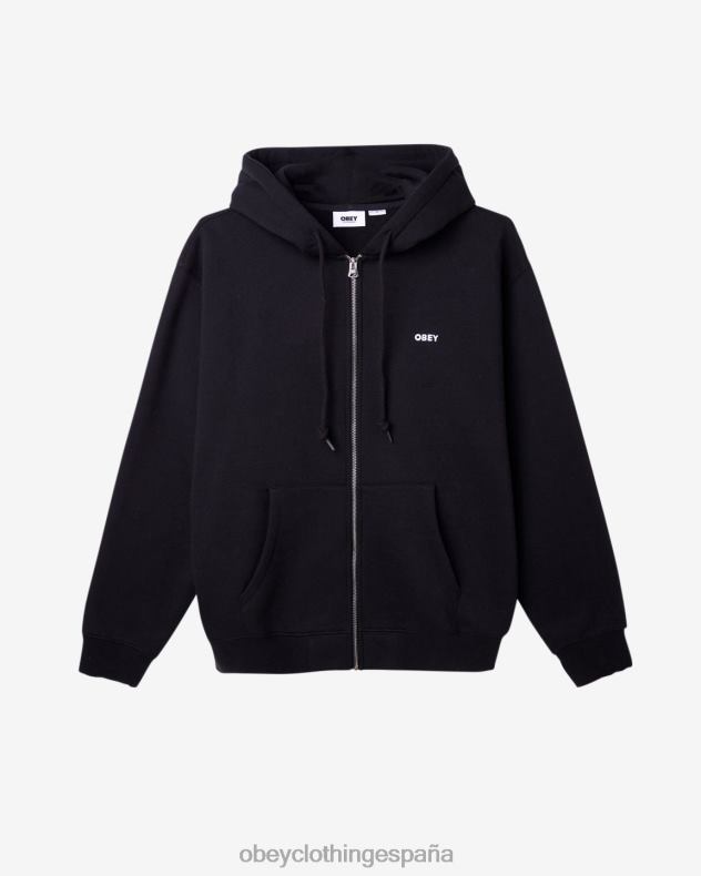 ropa OBEY est. funciona con capucha con cremallera atrevida negro hombres 0RV2P200