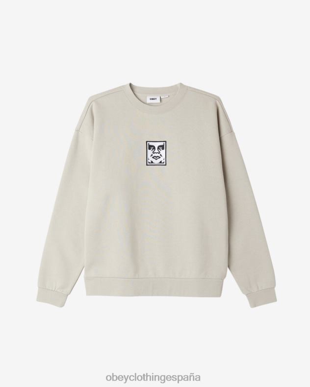 ropa OBEY sudadera icon extraheavy ii Gris plateado hombres 0RV2P226