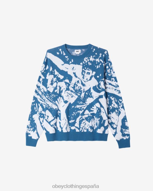 ropa OBEY suéter de surf multitud corona azul multi hombres 0RV2P269