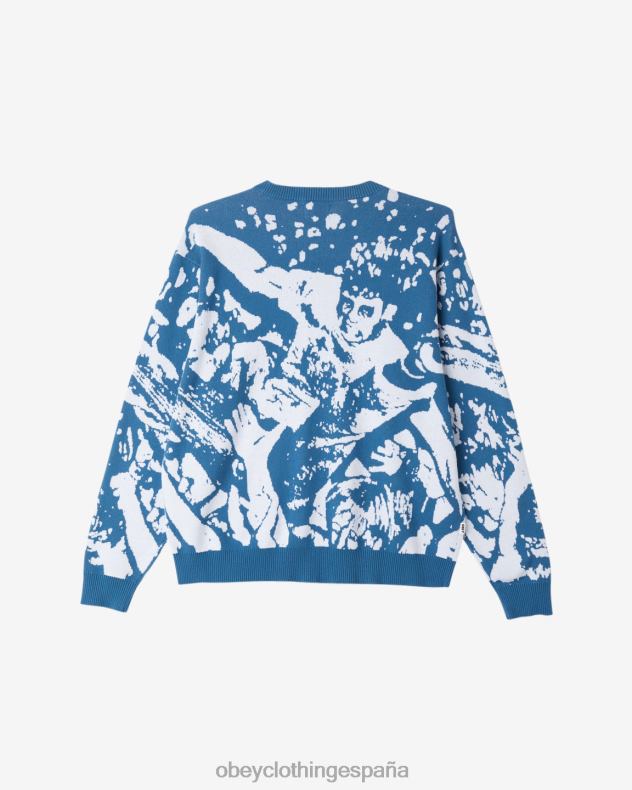 ropa OBEY suéter de surf multitud corona azul multi hombres 0RV2P269