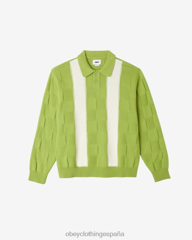 ropa OBEY suéter polo albert verde estragón multi hombres 0RV2P267