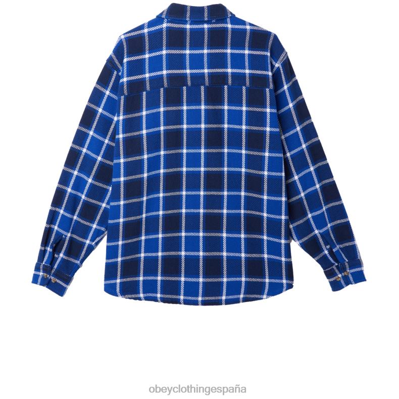 ropa OBEY camisa a cuadros pez gordo surf azul multi hombres 0RV2P756
