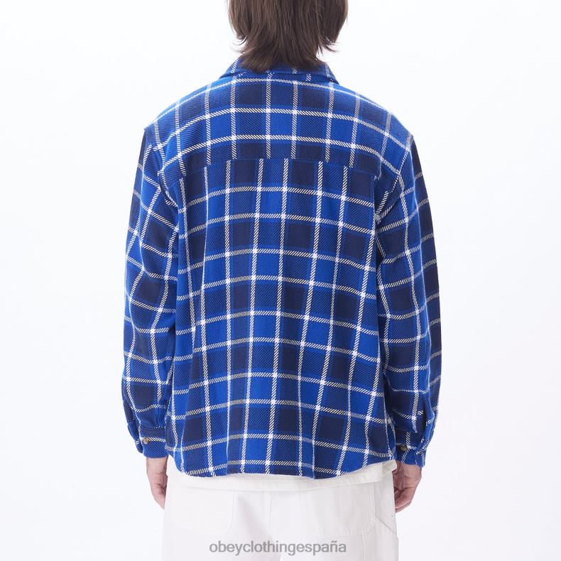 ropa OBEY camisa a cuadros pez gordo surf azul multi hombres 0RV2P756