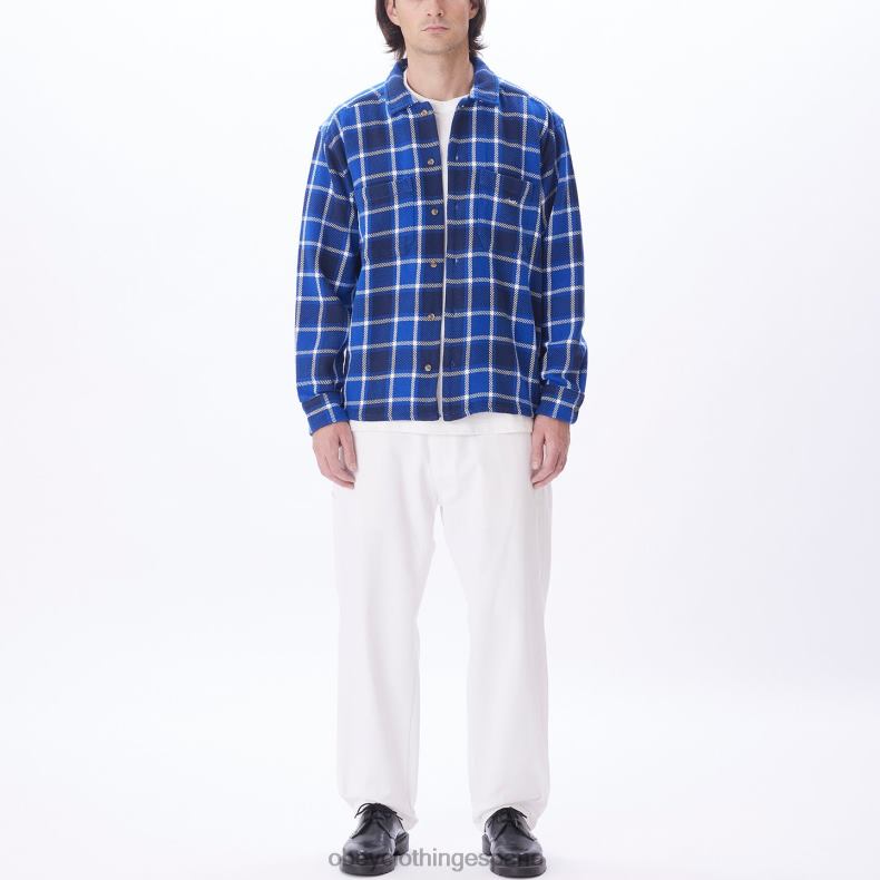 ropa OBEY camisa a cuadros pez gordo surf azul multi hombres 0RV2P756