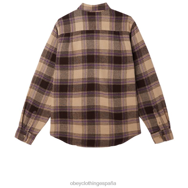ropa OBEY camisa alex crema irlandesa multi hombres 0RV2P779
