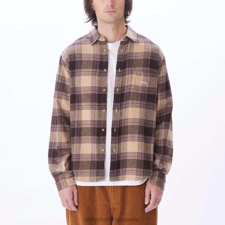 ropa OBEY camisa alex crema irlandesa multi hombres 0RV2P779