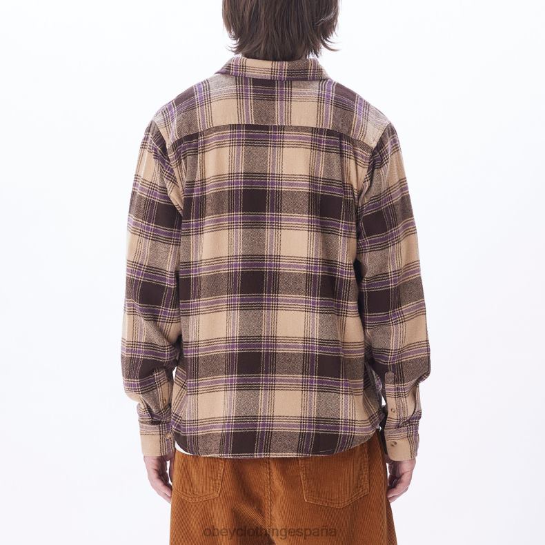 ropa OBEY camisa alex crema irlandesa multi hombres 0RV2P779