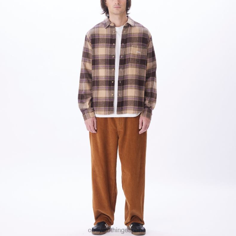 ropa OBEY camisa alex crema irlandesa multi hombres 0RV2P779