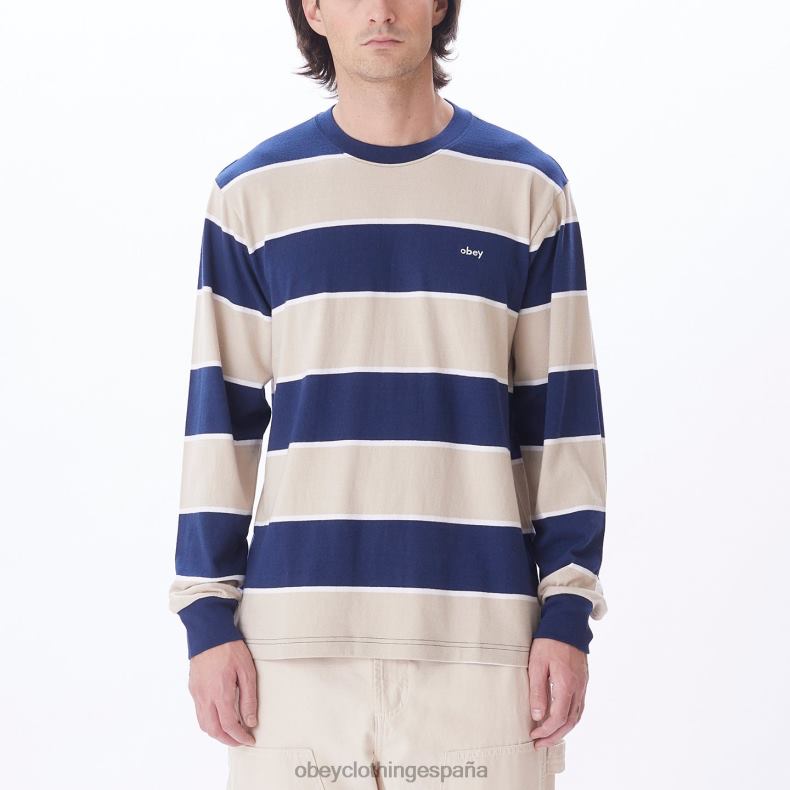 ropa OBEY camisa bryon a rayas academia azul marino multi hombres 0RV2P790