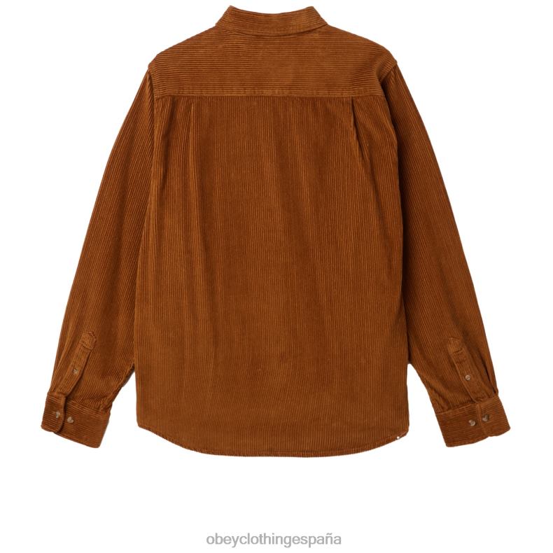 ropa OBEY camisa de millas madera de catechu hombres 0RV2P759