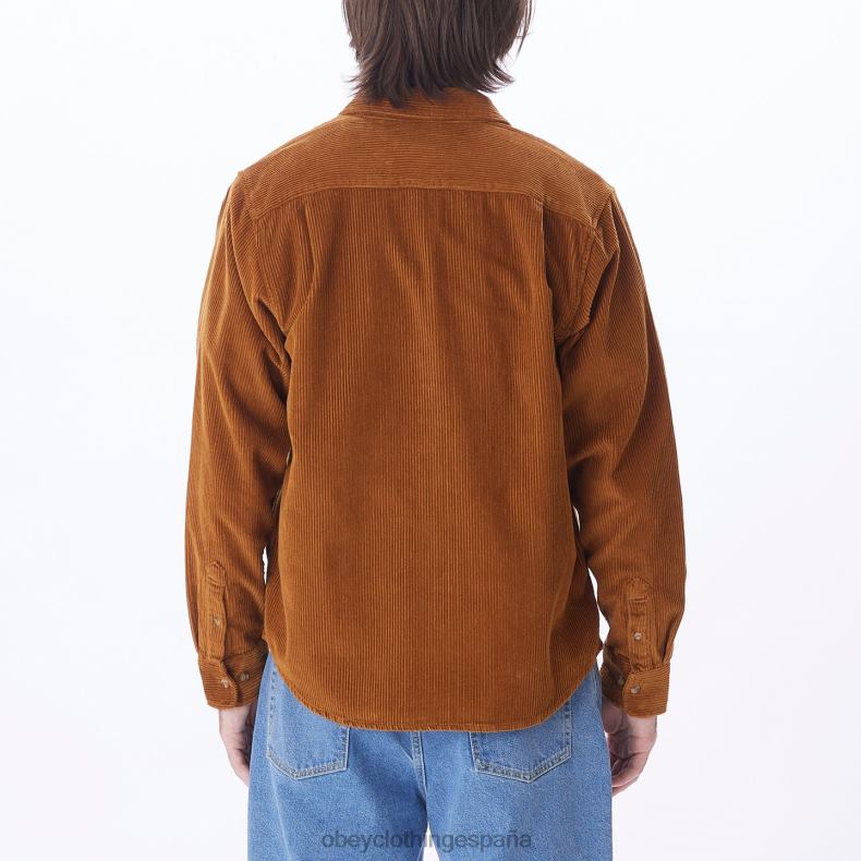 ropa OBEY camisa de millas madera de catechu hombres 0RV2P759