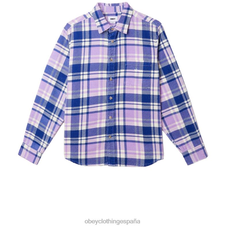 ropa OBEY camisa de pana benny rosa morada multi hombres 0RV2P762