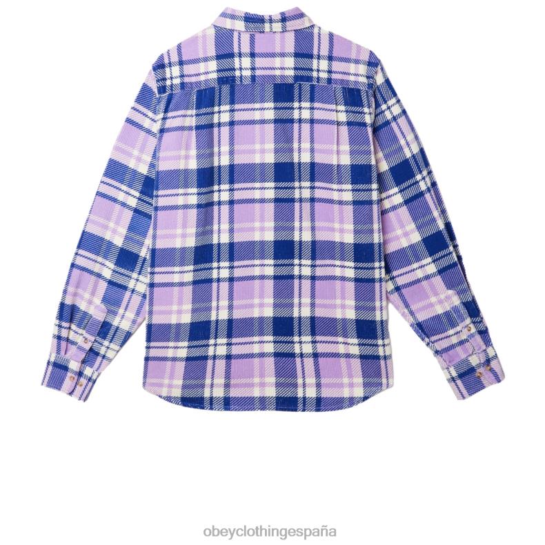 ropa OBEY camisa de pana benny rosa morada multi hombres 0RV2P762