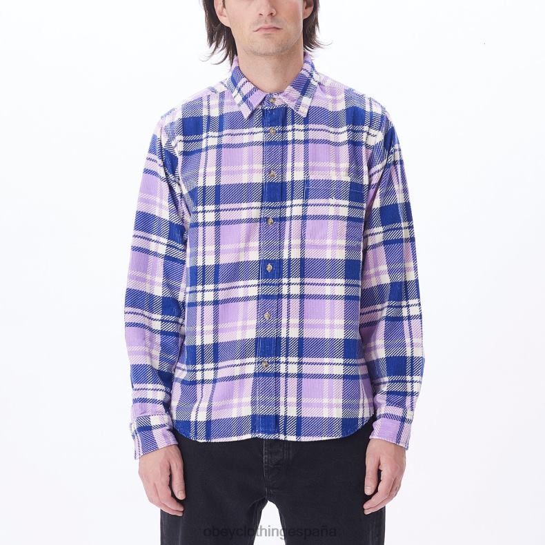 ropa OBEY camisa de pana benny rosa morada multi hombres 0RV2P762