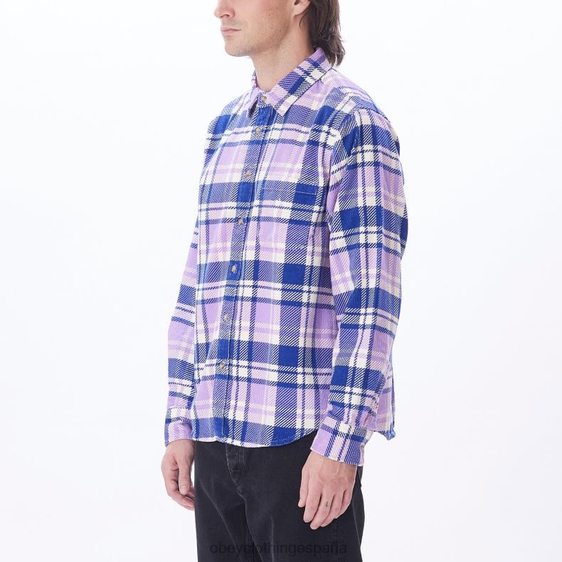 ropa OBEY camisa de pana benny rosa morada multi hombres 0RV2P762