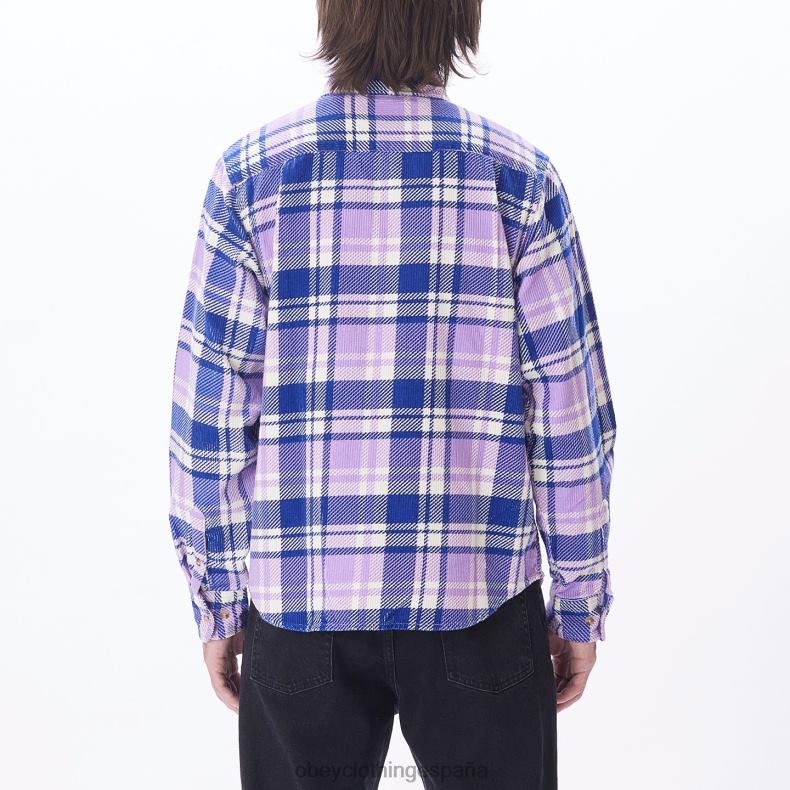 ropa OBEY camisa de pana benny rosa morada multi hombres 0RV2P762